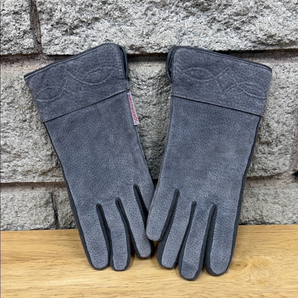 Vintage Like New Gray Suede Women's Gloves
